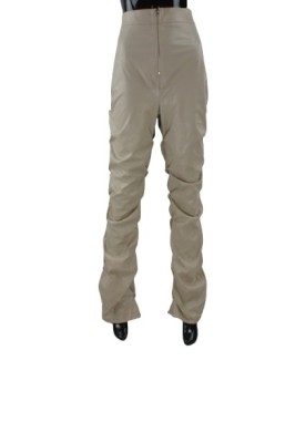 Beżowe spodnie imitacja skóry (38)