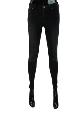 Czarne jeansy rurki 7/8 (XS)