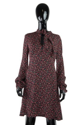 Sukienka floral print wiązany dekolt (M)