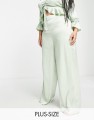 SPODNIE HIGH WAIST SATYNA (38)