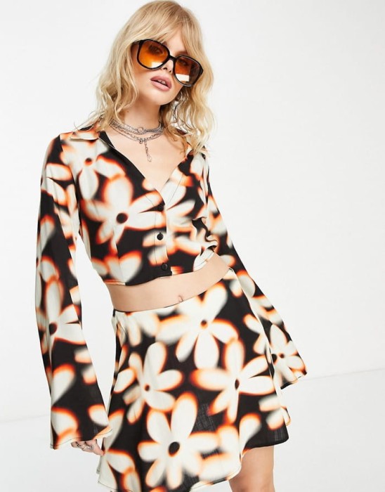 Koszulowy kolorowy top (XS)