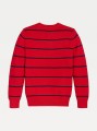 Czerwony sweter paski (8-9L)