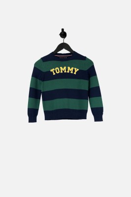 Dwukolorowy sweter logo (8-9L)
