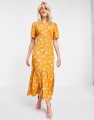 ASOS DESIGN Pephem Midi Tea Dress In Orange.jpg
