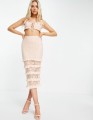 Jasnomorelowy koronkowy top (38)