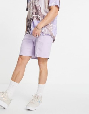 Liliowe spodenki guziki (36)