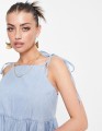 Błękitna sukienka ramiączka (32)