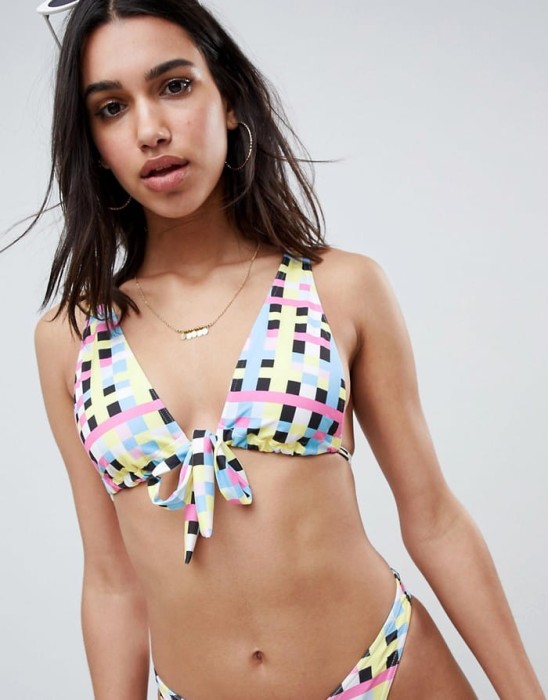Kolorowa góra od bikini kratka (38)