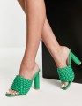 Zielone klapki obcasy (39)