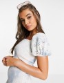 Kolorowa sukienka tie dye hafty (L)