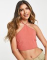 Ceglasty wiązany top (XS)