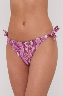 Różowe wiązane figi bikini wzór (40)