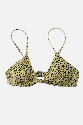 Beżowy stanik bikini wzór (S)