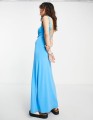 Niebieska maxi sukienka (XS)