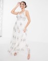 Zdobiona sukienka maxi v neck (38)