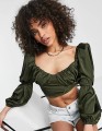 Khaki top marszczenia (40)