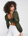 Khaki top marszczenia (40)