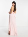 Jasnoróżowa sukienka maxi off shoulder (42)