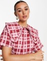 Wzorzysta sukienka mini krótki rękaw (L)