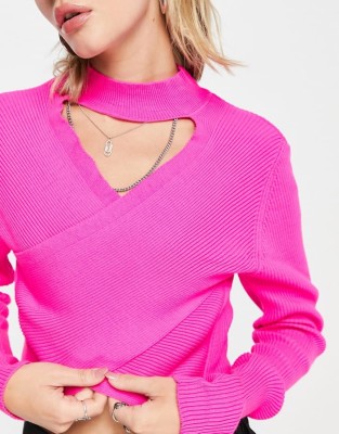 Różowy krótki sweter (M)