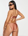 Brązowe zdobione figi bikini (36)