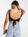 Czarny satynowy top (34)