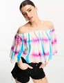 Kolorowa krótka bluzka off shoulder (L)
