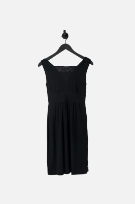 TUNIKA CZARNA V NECK KORONKA (XS)
