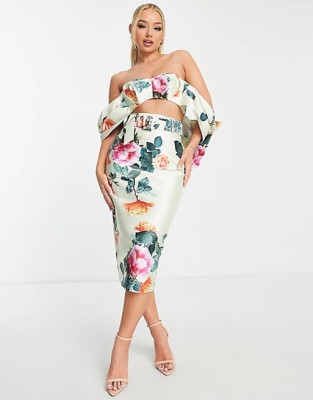 Pistacjowy top floral print (34)
