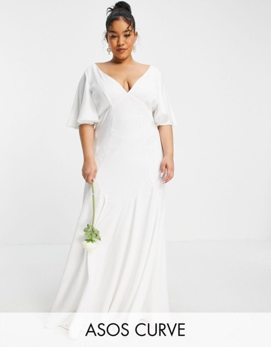 Biała suknia v neck (52)