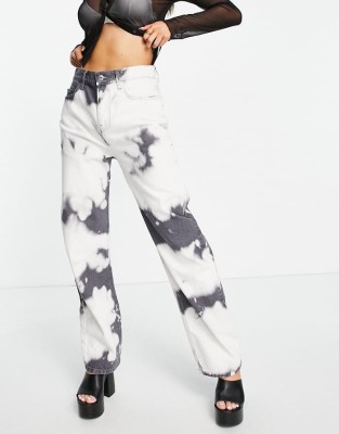Proste jeansy wzór tie dye motyl (24/30)