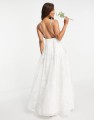 Śmietankowa suknia open back (46)
