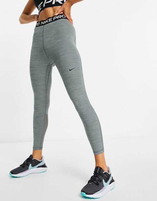 Szare legginsy high waist logo (S)