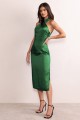 Zielona satynowa sukienka midi (40)