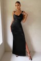 Czarna satynowa sukienka maxi (38)