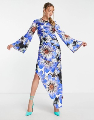 Kolorowa sukienka asymetryczna (42)