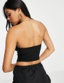 Czarny top off shoulder zamek (40)