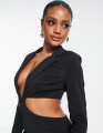 Czarna sukienka mini cut out (36)