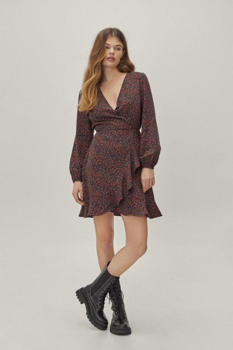 Kopertowa sukienka floral print (32)
