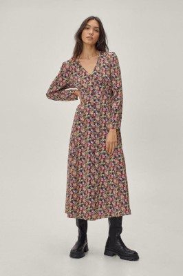 Kolorowa sukienka midi floral print (34)