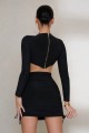 Czarna mini sukienka długie rękawy (40)