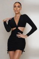 Czarna mini sukienka długie rękawy (40)