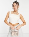 Ecru satynowy top (36)