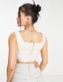 Ecru satynowy top (36)