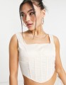 Ecru satynowy top (36)
