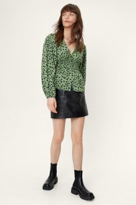 Zielona bluzka floral print (36)