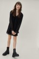 Czarna mini sukienka długie rękawy (36)