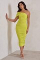 Limonkowa sukienka ołówkowa (42)