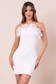 Biała ołówkowa sukienka organza (40)