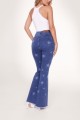 Recycled Star Print Flared Denim Jeans image number (1).jpg
